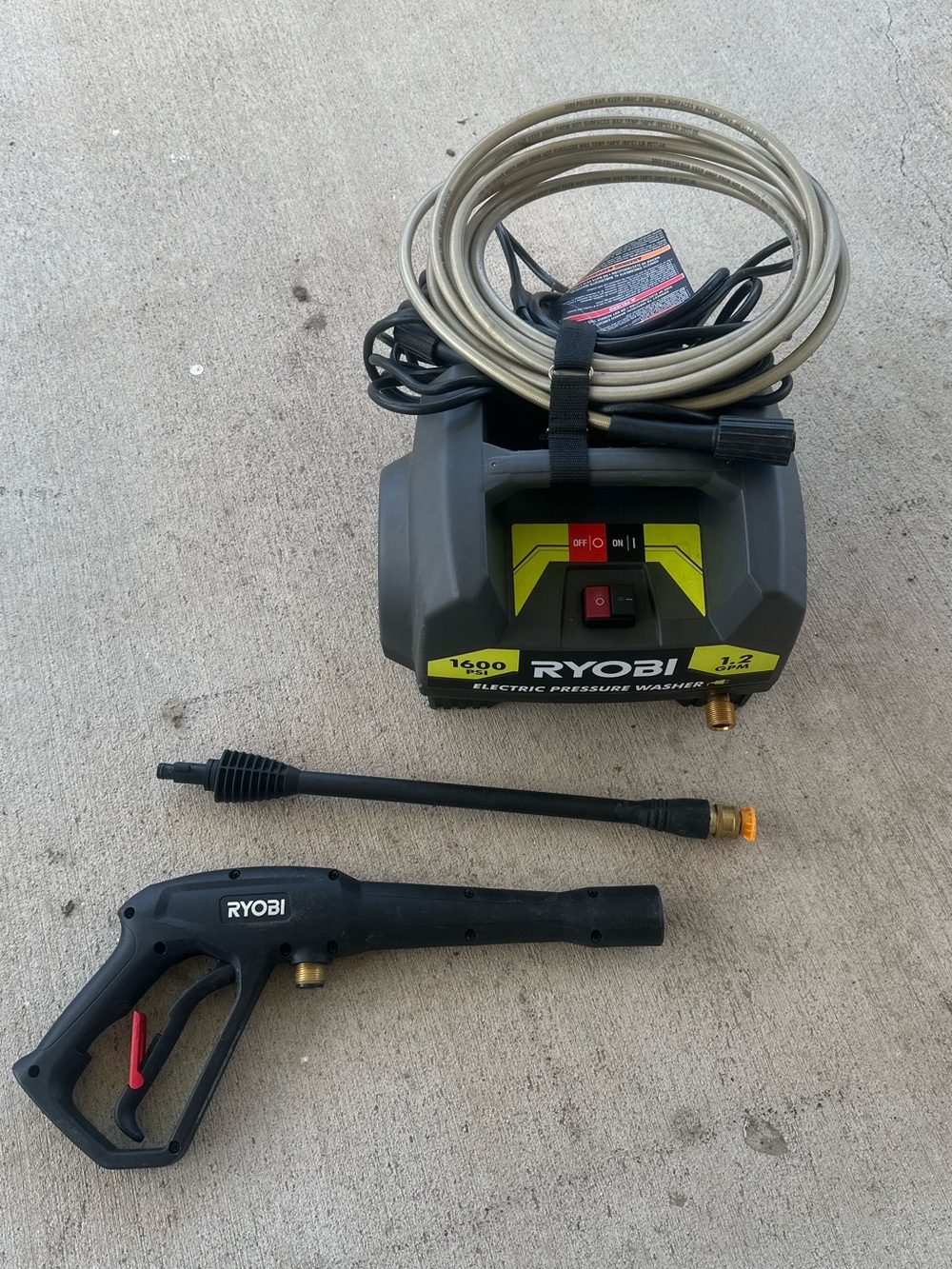 Ryobi Electric Pressure Washer 1600 psi READ